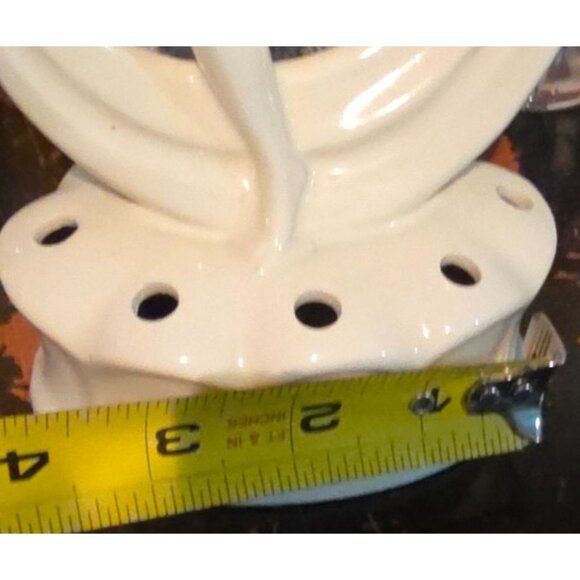 Antique Flower Frog Ceramic Dancing Lady Figurine 8.5" Tall Glossy Ivory READ - Picture 11 of 12